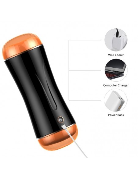 Podwójna Przyjemność Masturbator Z Wibracjami 10 Funkcji - Masturbatory i Sztuczne pochwy - 6