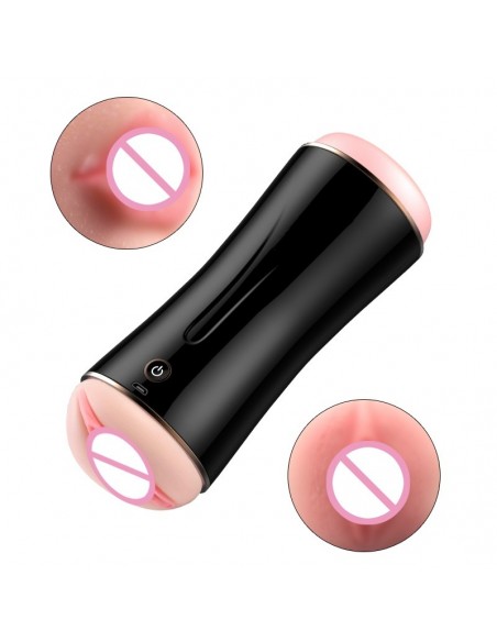 Podwójna Przyjemność Masturbator Z Wibracjami 10 Funkcji - Masturbatory i Sztuczne pochwy - 7