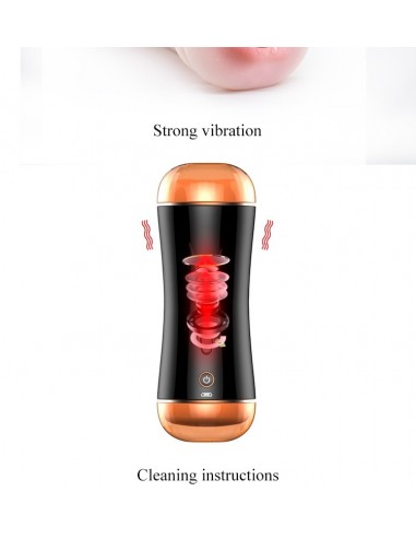 Podwójna Przyjemność Masturbator Z Wibracjami 10 Funkcji - Masturbatory i Sztuczne pochwy - 8