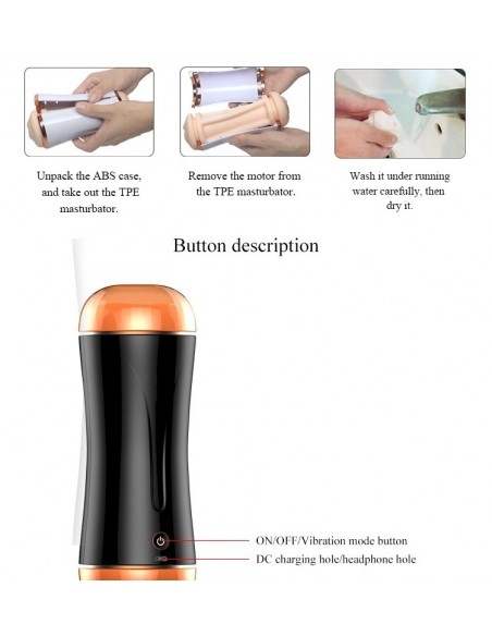 Podwójna Przyjemność Masturbator Z Wibracjami 10 Funkcji - Masturbatory i Sztuczne pochwy - 9