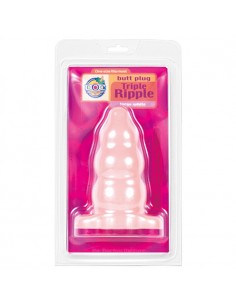 Korek Analny Tripple Ripple Butt Plug Flesh L - Duże Korki Analne - 1
