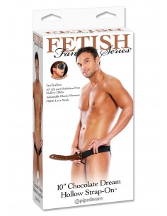Proteza-FF 10""""  CHOCO DREAM HOLLOW STRAP ON - Strap-ony, dilda na pasku bez wibracji - 1