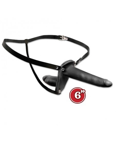 Proteza-FF DOUBLE PENETRIX STRAP ON BLACK - Strap-ony, dilda na pasku bez wibracji - 4