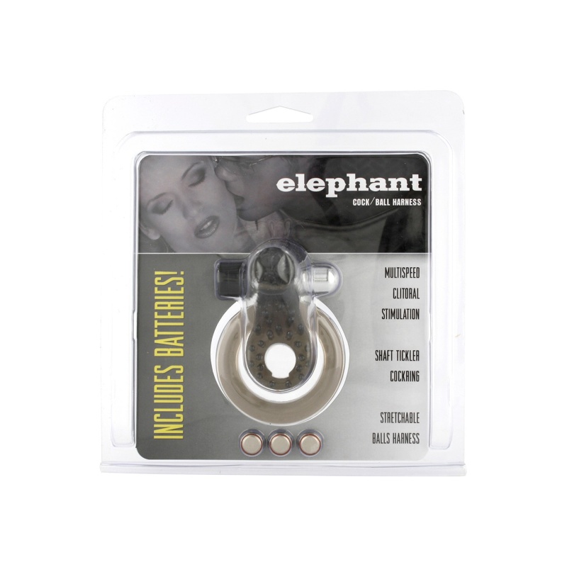 Wibrujący pierścień erekcyjny Elephant Transparent ze stymulatorem łechtaczki, 13 cm - 1