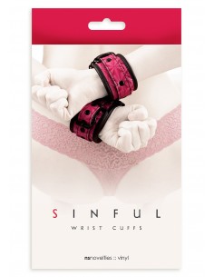 Kajdanki-SINFUL WRIST CUFFS PINK - Kajdanki erotyczne - 1