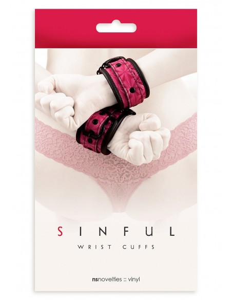 Kajdanki-SINFUL WRIST CUFFS PINK - Kajdanki erotyczne - 1