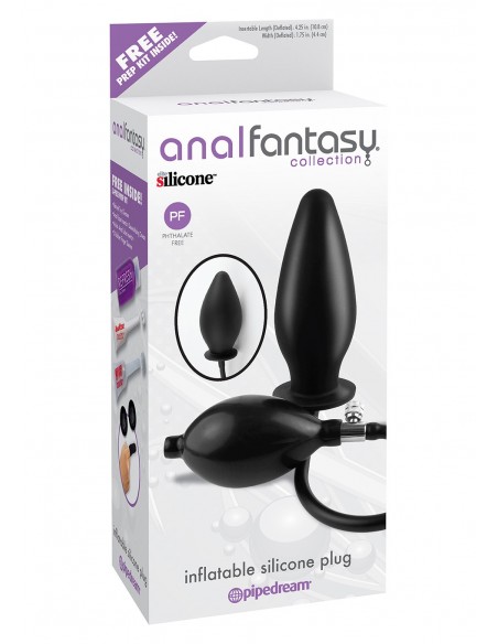 Plug-INFLATABLE SILICONE PLUG BLACK - Korki analne pompowane - 2