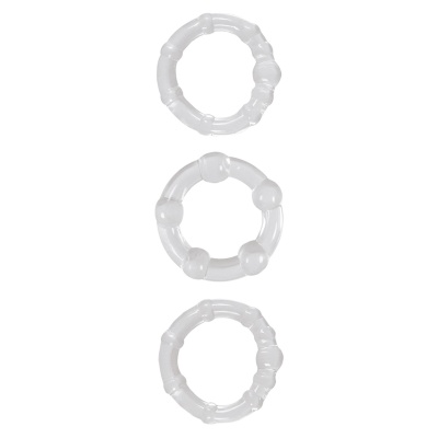 Pierścienie erekcyjne Stamina Rings Transparent z wypustkami – 3 rozmiary (średnica wewnętrzna 3,5–5 cm) - 1 2