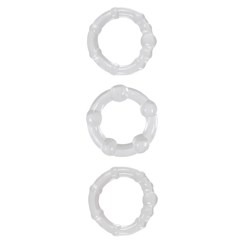 Pierścienie erekcyjne Stamina Rings Transparent z wypustkami – 3 rozmiary (średnica wewnętrzna 3,5–5 cm) - 2
