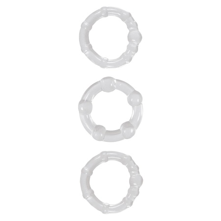 Pierścienie erekcyjne Stamina Rings Transparent z wypustkami – 3 rozmiary (średnica wewnętrzna 3,5–5 cm) - 2