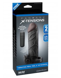 Stymulator-FX VIBR REAL FEEL 2"""" EXT BLACK - Przedłużki i nakładki na penisa - 1 2