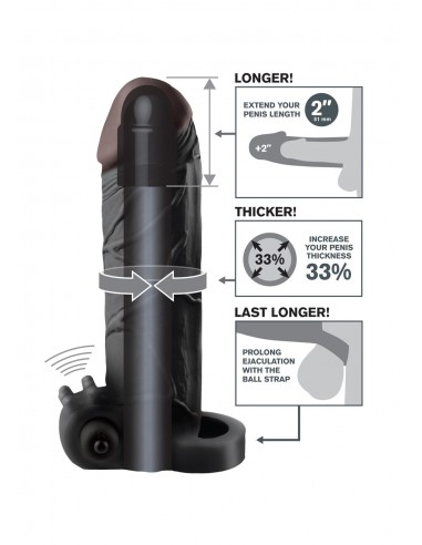 Stymulator-FX VIBR REAL FEEL 2"""" EXT BLACK - Przedłużki i nakładki na penisa - 3