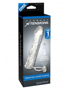 Stymulator-FX VIBRATING SUPER SLEEVE - Przedłużki i nakładki na penisa - 1