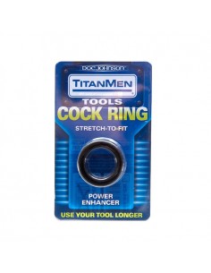 Pierścień Erekcyjny Titanmen Cockring Black - Pierścienie erekcyjne niewibrujące - 1 2
