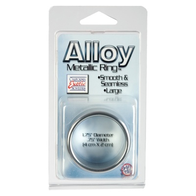 Metalowy pierścień na penisa Alloy Metallic Ring Large Silver – sztywny, średnica wewnętrzna ok. 4,5 cm - 1 2