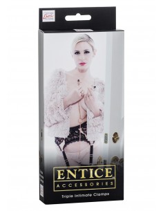 Stymulator-ENTICE TRIPLE INTIMATE CLAMPS - Klamry i klipsy na sutki - 1 2