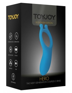 Wibrujący Pierścień Na Penisa Hero Couples C-Ring Blue - Pierścienie erekcyjne wibrujące - 1 2