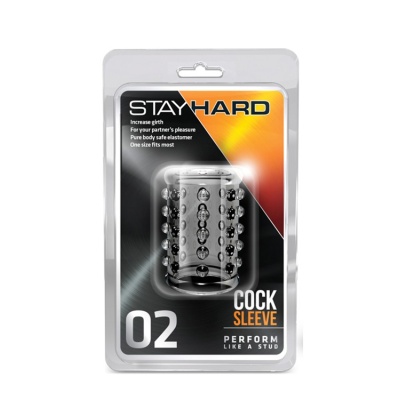 Nakładka na penisa STAY HARD COCK SLEEVE 02 CLEAR - 1