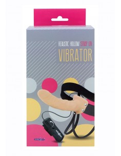 Strap-On Realistic Hollow Strap On Vibrator 8Inch - Strap-ony, dilda na pasku z wibracją - 1
