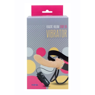 Strap-On Realistic Hollow Strap On Vibrator 8Inch - 1