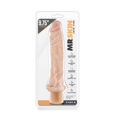 Wibrator realistyczny Vibe 8 Flesh - żyłkowany trzonek, stożkowa główka i wielobiegowa wibracja, 24,8 cm - 1