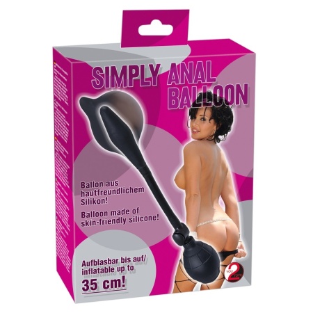 Nadmuchiwany balon analny Simply Anal Balloon – silikon, ręczna pompka z zaworem spustowym, 30 cm - 1