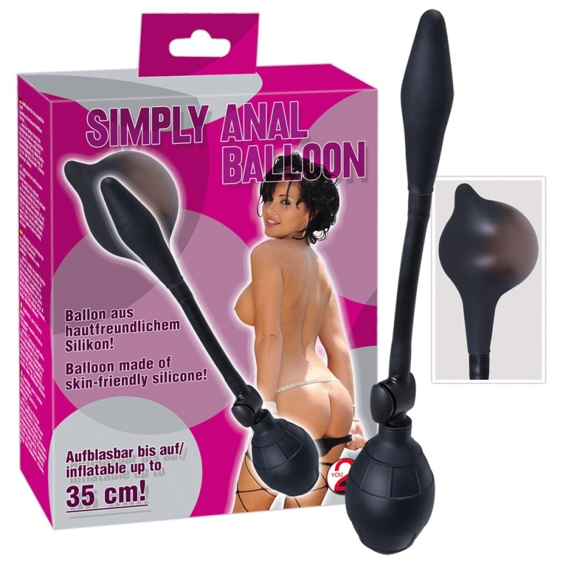 Nadmuchiwany balon analny Simply Anal Balloon – silikon, ręczna pompka z zaworem spustowym, 30 cm - 5