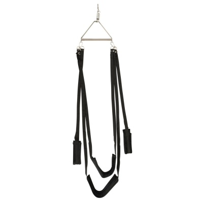 Huśtawka miłosna Love Swing z 4 regulowanymi pętlami i konstrukcją nośną, długość 180 cm, obciążenie do 180 kg - 1 2
