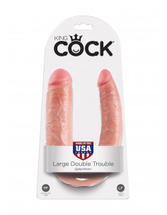 Podwójne Dildo COCK DOUBLE TROUBLE L FLESH - Dilda podwójne - 1 2