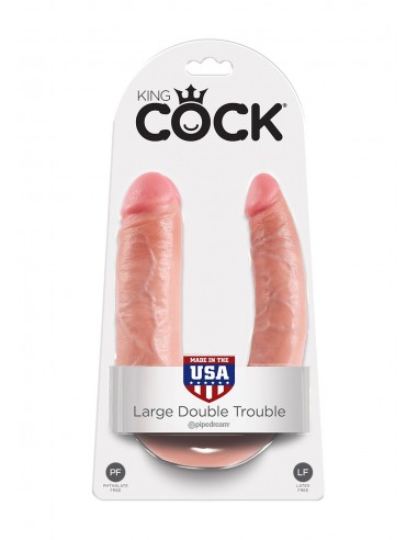 Podwójne Dildo COCK DOUBLE TROUBLE L FLESH - Dilda podwójne - 2