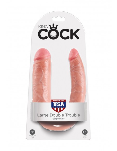 Podwójne Dildo COCK DOUBLE TROUBLE L FLESH - Dilda podwójne - 2