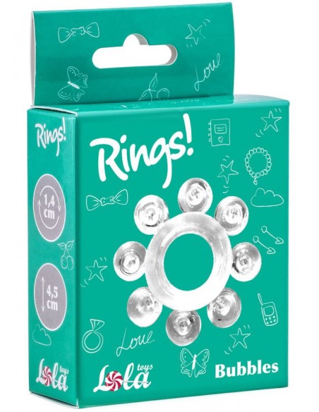Pierścień Erekcyjny Cockring Rings Bubbles White - Pierścienie erekcyjne niewibrujące - 1