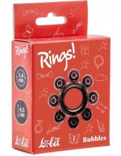 Pierścień Erekcyjny Cockring Rings Bubbles Black - Pierścienie erekcyjne niewibrujące - 1