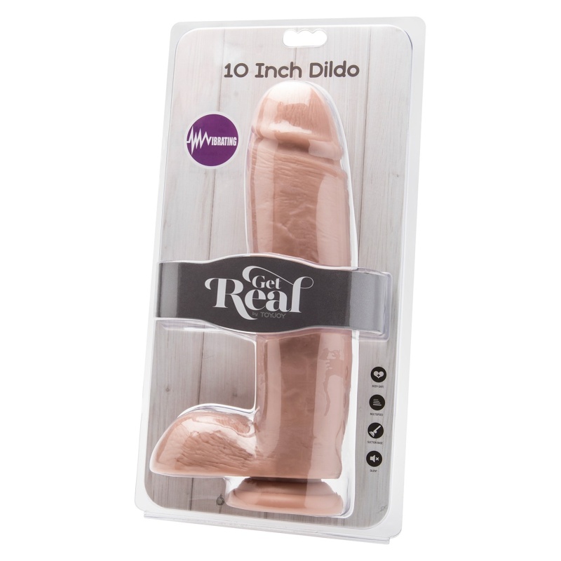 Realistyczny wibrator 25,4 cm z wibracjami i jądrami - 2