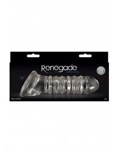 Stymulator-RIBBED EXTENSION CLEAR - Przedłużki i nakładki na penisa - 1 2