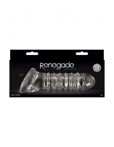 Stymulator-RIBBED EXTENSION CLEAR - Przedłużki i nakładki na penisa - 2