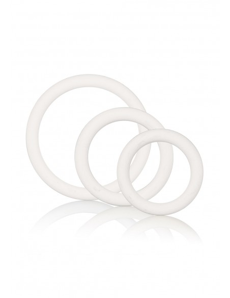 Pierścień Erekcyjny Rubber Ring White Set 3Pcs - Pierścienie erekcyjne niewibrujące - 1