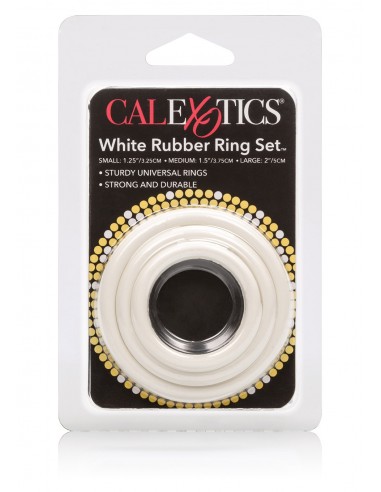 Pierścień Erekcyjny Rubber Ring White Set 3Pcs - Pierścienie erekcyjne niewibrujące - 2