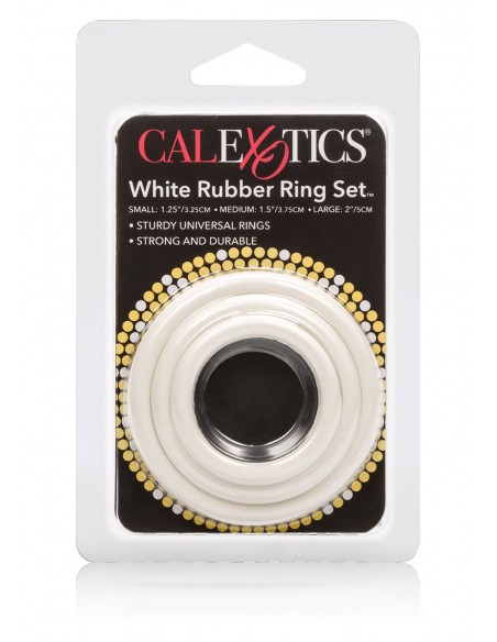 Pierścień Erekcyjny Rubber Ring White Set 3Pcs - Pierścienie erekcyjne niewibrujące - 2