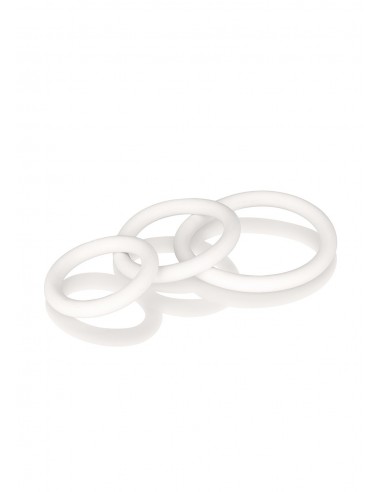Pierścień Erekcyjny Rubber Ring White Set 3Pcs - Pierścienie erekcyjne niewibrujące - 3