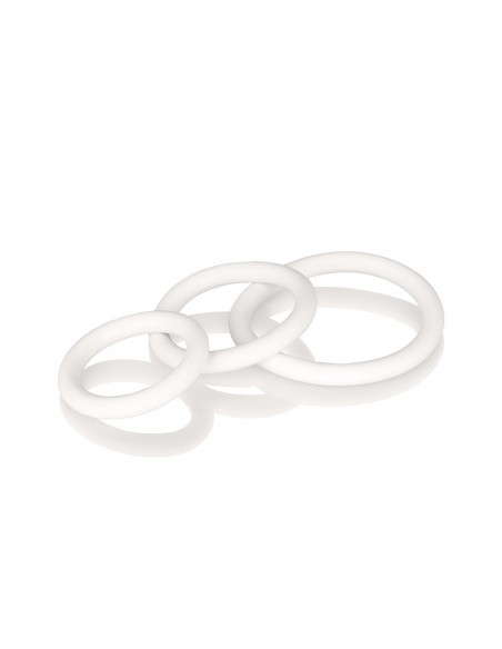 Pierścień Erekcyjny Rubber Ring White Set 3Pcs - Pierścienie erekcyjne niewibrujące - 3
