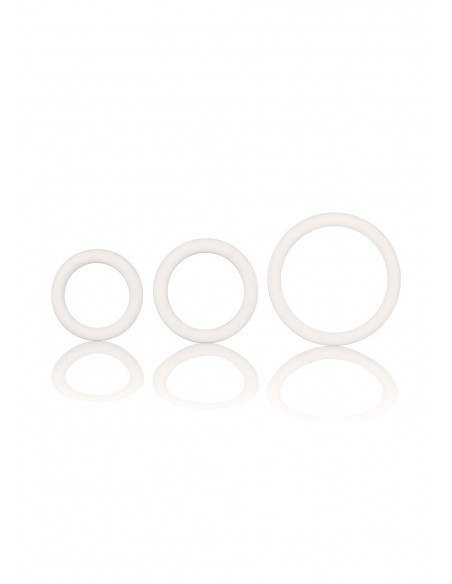 Pierścień Erekcyjny Rubber Ring White Set 3Pcs - Pierścienie erekcyjne niewibrujące - 7