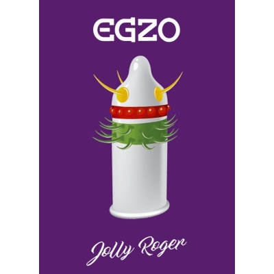 Prezerwatywa Jolly Roger z wypustkami i prążkami, 52 mm - 1 2
