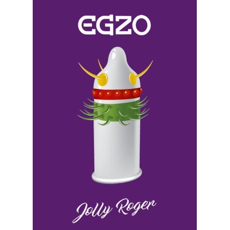 Prezerwatywa Jolly Roger z wypustkami i prążkami, 52 mm - 2