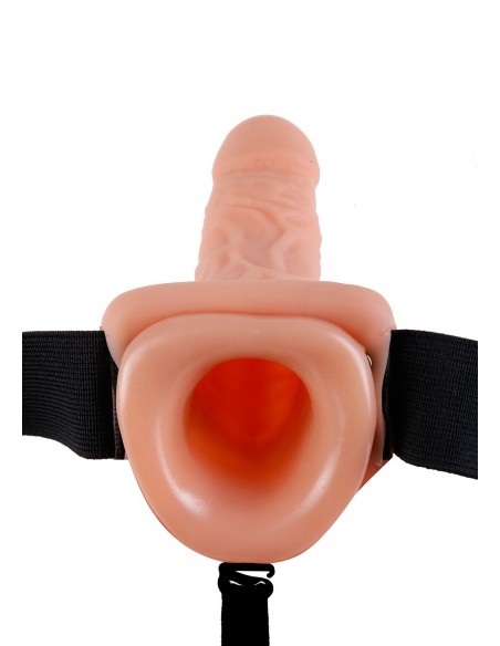Proteza-HOLLOW STRAP-ON W BALLS 11"""" FLESH - Strap-ony, dilda na pasku bez wibracji - 3