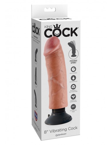 VIBRATING COCK FLESH 8 INCH - Wibratory Realistyczne - 1