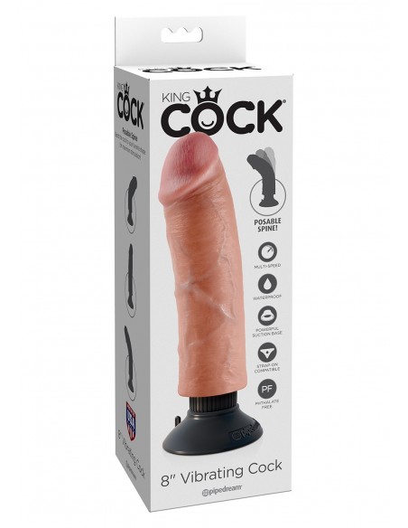 VIBRATING COCK FLESH 8 INCH - Wibratory Realistyczne - 1