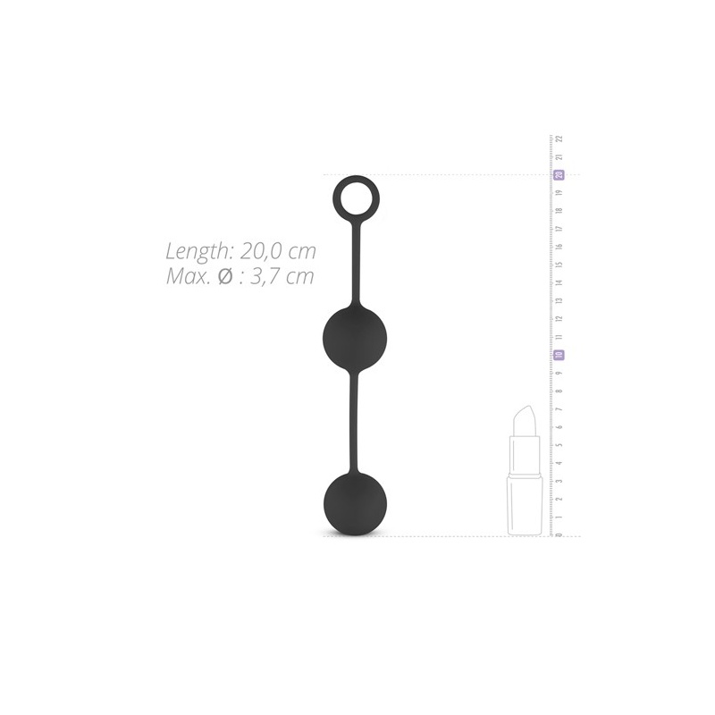 Kulki waginalne Canon Balls Black - silikonowe z ruchomą przeciwwagą 40 g, długość 20 cm - 5