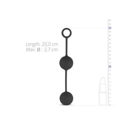 Kulki waginalne Canon Balls Black - silikonowe z ruchomą przeciwwagą 40 g, długość 20 cm - 5