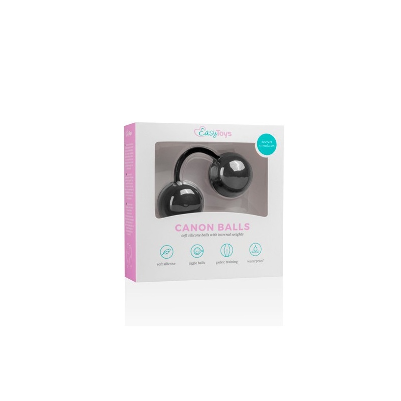 Kulki waginalne Canon Balls Black - silikonowe z ruchomą przeciwwagą 40 g, długość 20 cm - 6